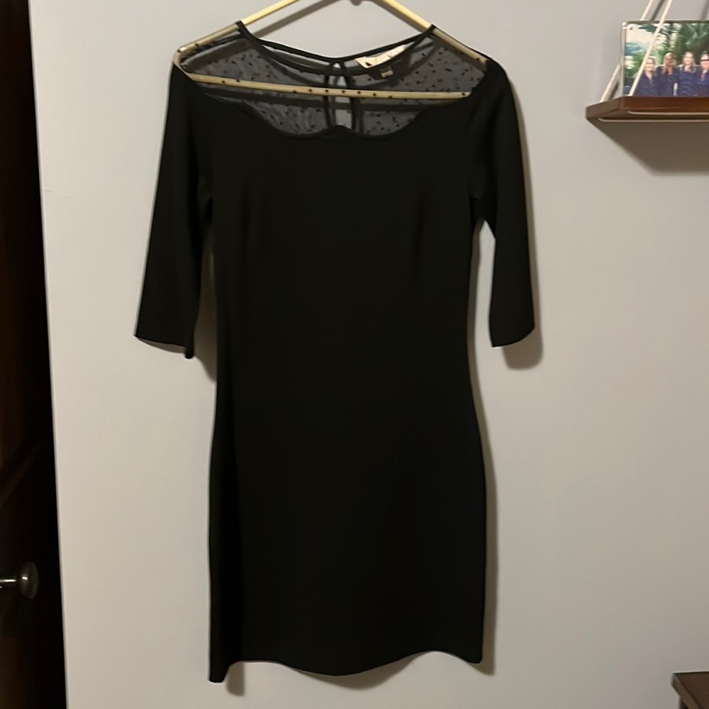 Yumi black cocktail dress with sheer top size 2/4
